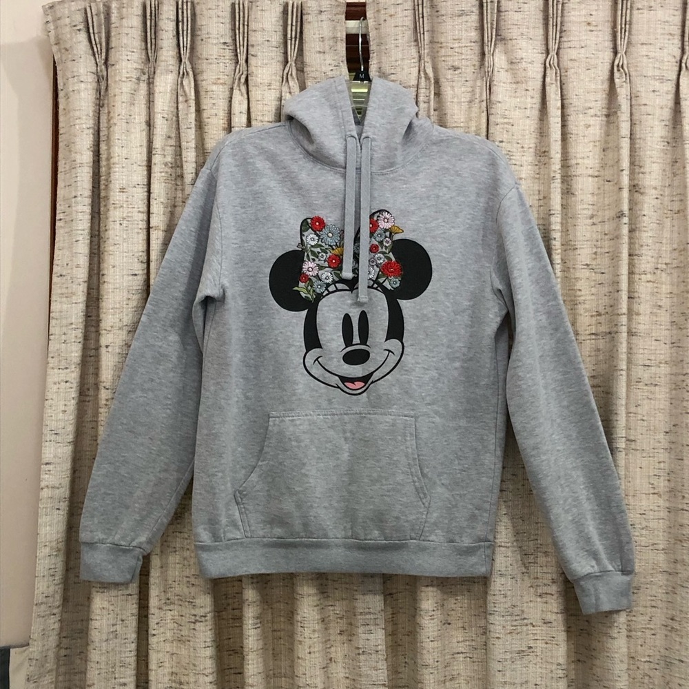 Disney Minnie Mouse Floral Embroidered Sweatshirt Hoodie